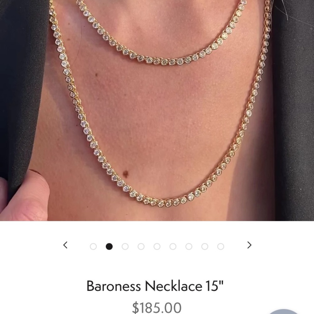 Melinda Maria baroness tennis necklace